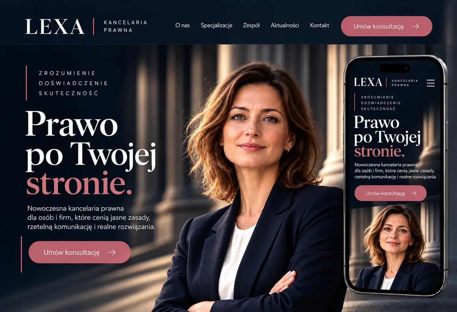 Projekt strony internetowej dla kancelarii prawnej